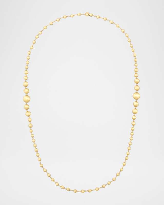 Africa 18K Yellow Gold Graduated Necklace, 36"